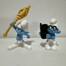 Smurf action figures 2011 McDonalds  Brainy & Clumsy Smurfs