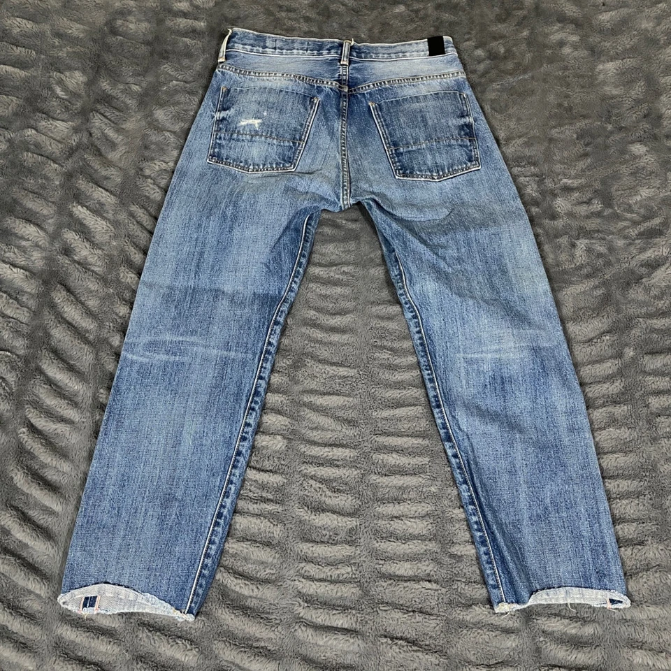 Jeans Vince Ribete 26 Slouch Union Recortados Rectos Azul Envejecido Hechos en EE. UU. Foto 3 de 4