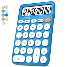 VEWINGL Standard Calculator, 12 Digit Large Display Desktop L, Blue
