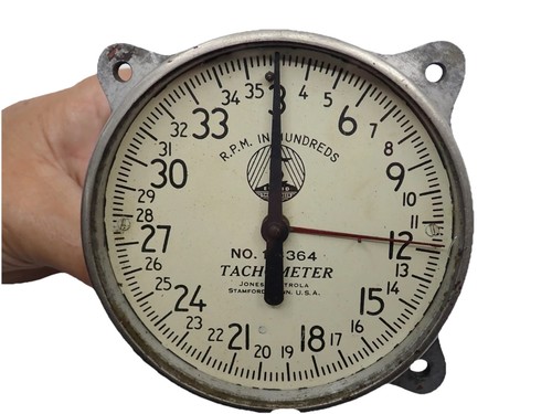 Vintage Jones Motrola Tachometer Euclid The Pioneer 3,600 RPM Rear Mount Tach - Picture 7 of 24