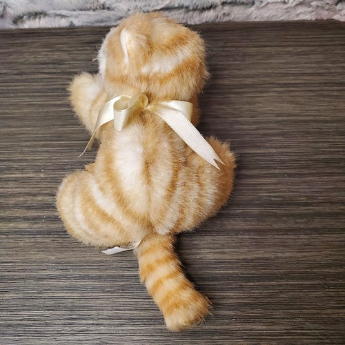 Battat 5” Plush Kitty Cat Stuffed Animal Brown / Caramel / Blonde Tabby W/ Bow - Picture 2 of 9