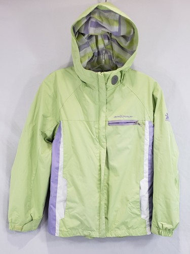 Girl's ZeroXposur Jacket Size Large 14 Kiwi Lightweight W/Attached Hood Used - Picture 4 of 9