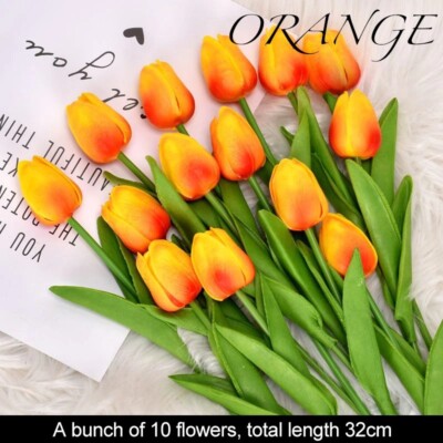 Flowers 10 Pcs Artificial Tulips Flower Calla Lily Flowers Fake Plastic Flower 