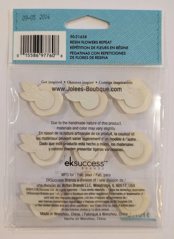 RARO Jolee's Marfil y Oro Boda Resina Flores Repeticiones Álbumes de Recortes Pegatinas Foto 2 de 2