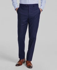 Michael Kors Men's Blue Classic-Fit Stretch Suit Separate Pants Size 38W 30L