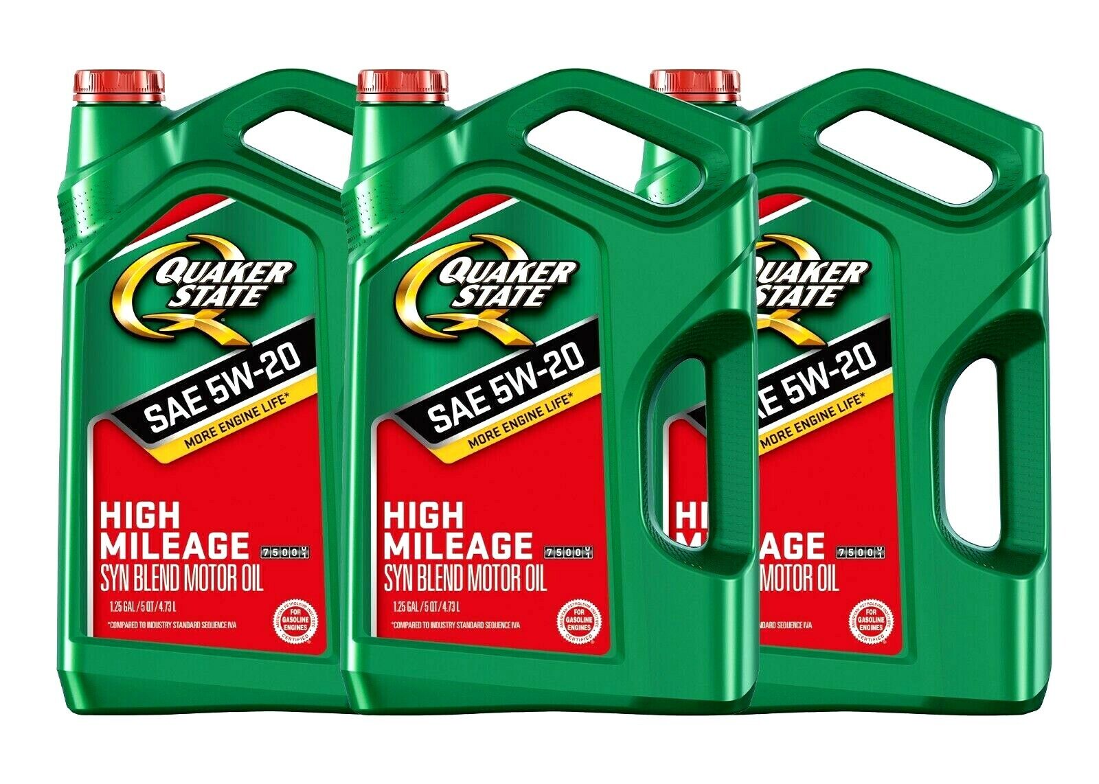 Quaker State High Mileage 5W-20,5W-30,10W-30,10W-40 Synthetic Blend Motor Oil 5Q