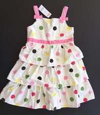 NWT Gymboree Tea for Two Size 9 Polka Dot Tiered Ribbon Bow Dress