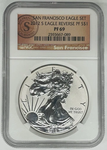 2012-S Reverse Proof American Silver Eagle NGC PR 69