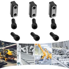 3-Pcs T Nuts Jaws M12 Bolts Kit T-nuts For 10 Inch Hydraulic 3-Jaw Hollow Chuck