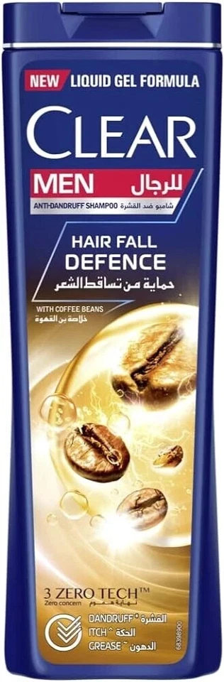 2x Clear Men's Anti-Dandruff Shampoo Hair fall Defence with coffee beans 2X360ml - Image 2 of 4