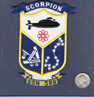 SSN 589 USS SCORPION US NAVY 5'' Nuklear-U-Boot Schiff Kreuzfahrt Patch