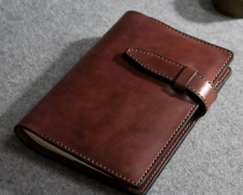 for A5 book jacket cover slipcase bag pocket cow leather customize brown H573 - Picture 1 of 6