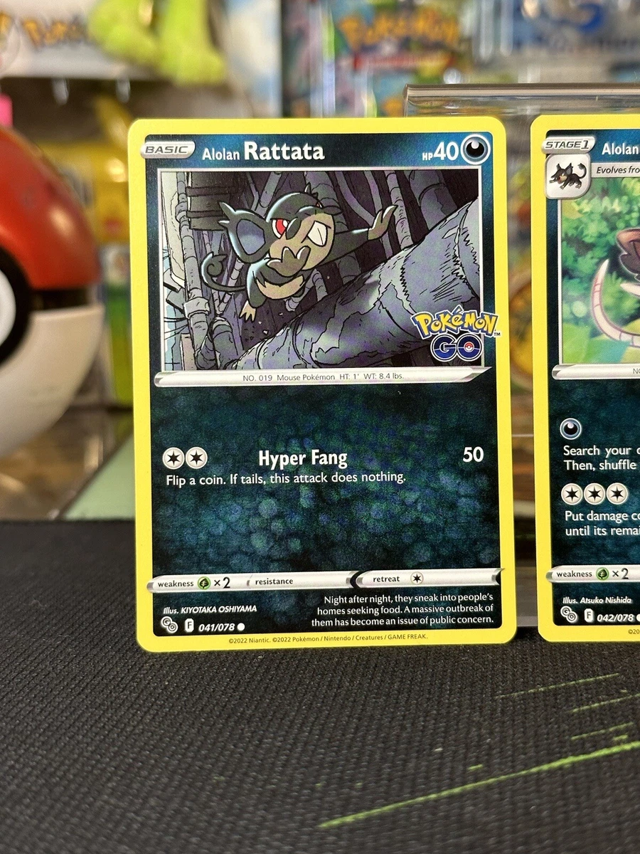 Pokémon TCG Alolan Raticate Pokémon GO 042/078 Regular Common Card