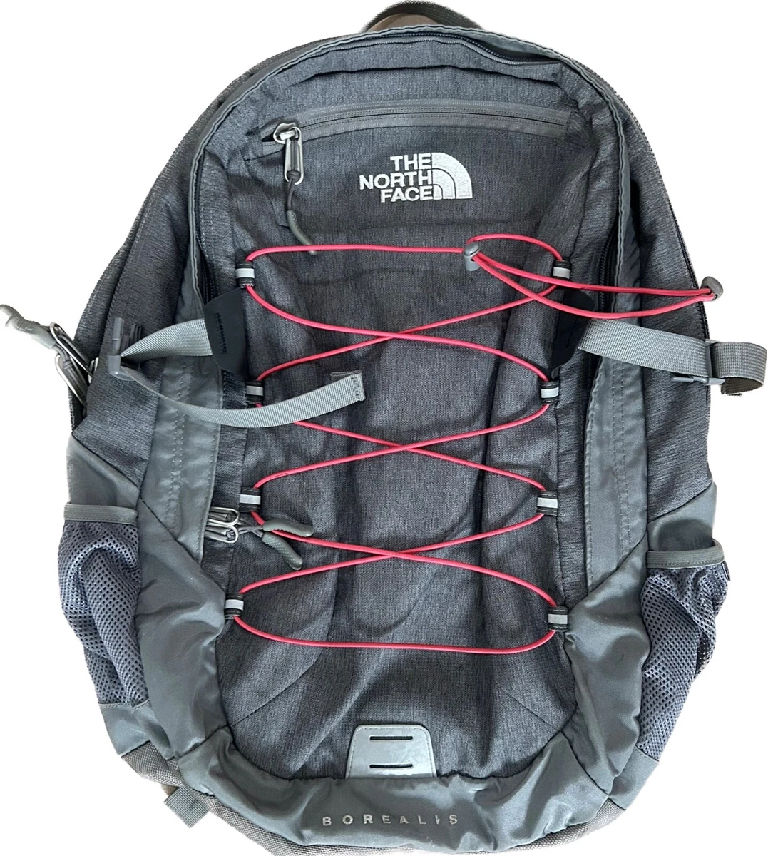 TNF Women s The North Face Borealis Zinc Heather Gray Backpack w Pink Cord