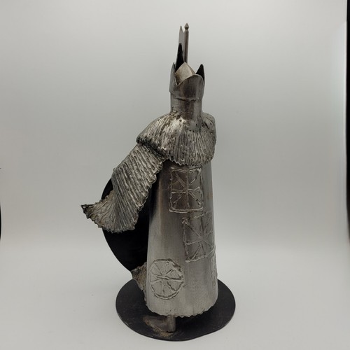 "Escultura de Metal Ron Lyon Caballero Diseñador de Caballero Miedo Caballero Años 80 13" - Imagen 6 de 13