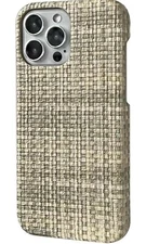 VTG IPHONE CELL PHONE CASE COVER MINIMALIST WOVEN PHONE CASE BEIGE 