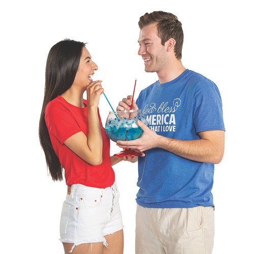 Patriotic Plastic Fishbowl Glass With Straws, Party Supplies, 5 Pieces - 第 2/2 張圖片
