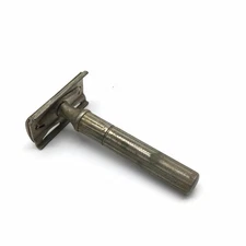 Vintage Gillette Safety Razor USA Flat Bottom  Fat Handle Tech Razor Patina