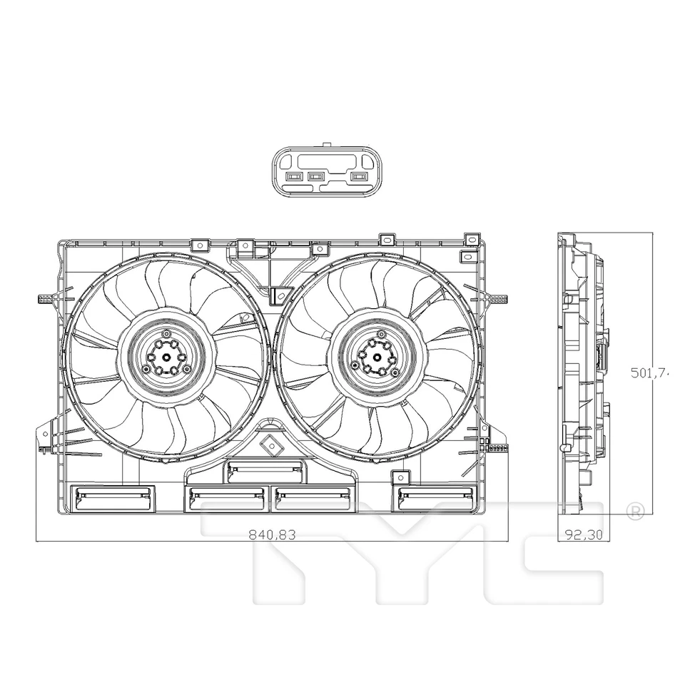 Conjunto de ventilador de refrigeración de radiador y condensador para 21-25 Nissan Rogue 1,5 L Turbo Foto 4 de 4