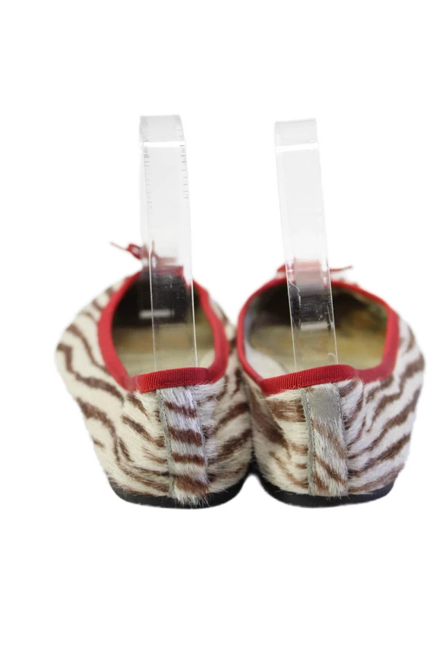 London Sole Womens Animal Print Slip-on Red Trim Flat Shoes White Size Eur 37 - Image 3 of 4