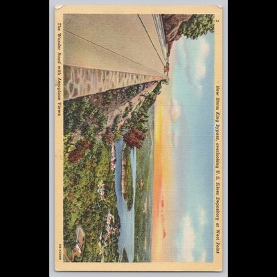 Postcard Storm King Bypass Overlooking U.S. Silver Depository West Point NY