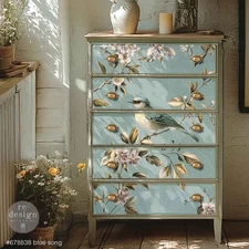A1 Decoupage Paper - Blue Song - Fiber Paper, Crafts, Furniture, DIY