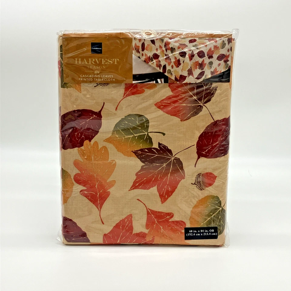 Toalha de mesa Croft & Barrow Harvest temporada folhas em cascata 60 x 84 outono nova - Imagem 2 de 4