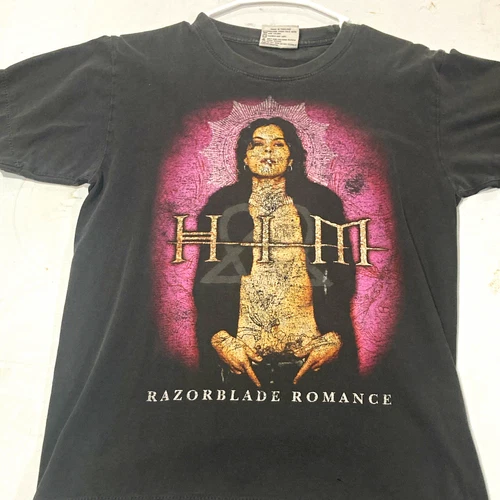 The Roxx HIM Razorblade Romance Black Graphic T-Shirt Unisex 1990s vintage concert t-shirt, vintage, single stitch, B+ condition