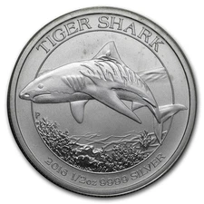 2016 Australia 1/2 oz Silver Tiger Shark BU (Abrasions)