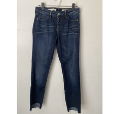 Pilcro and the Letterpress Script Skinny Jeans Womens 27 Dark Wash Raw Hem