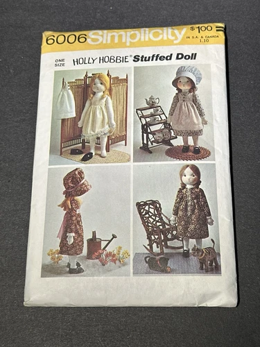 Vintage Simplicity Holly Hobbie Stuffed Doll Pattern #6006 Used