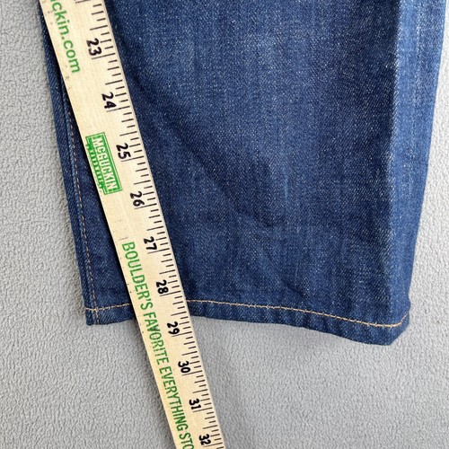 Jeans Levis 701 donna 24x28 blu denim cimosa vita alta etichetta LVC 24x34 - Foto 16 di 19