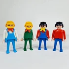 Playmobil Geobra Lot Of 4 Vintage Figures Klicky, Train Worker, Farmer, Western