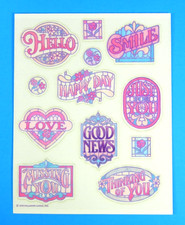 Vintage Hallmark Words Phrases Love Sticker Sheet
