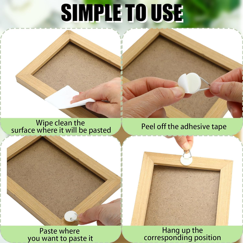 ✨45 Pcs Adhesive Picture Hanger Foamboard Picture Hanging Hooks without Nails Pl - Picture 4 of 6