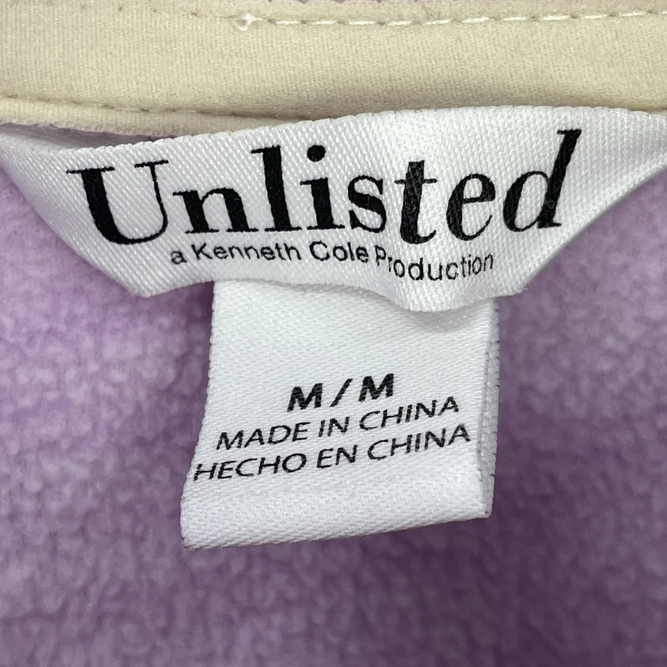 Chaqueta polar Kenneth Cole sin listar para mujer acogedora púrpura cremallera con capucha invierno talla M Foto 4 de 4