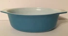 Pyrex Vintage Turquoise Blue 1 1/2 Quart Oval Casserole Dish No Lid