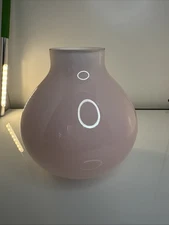 Crate & Barrel Betty Small Floral Bud Vase Glass Pale Pink Made In Poland 5"