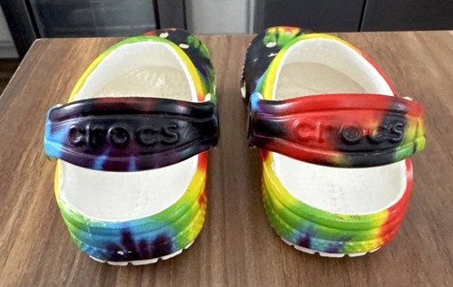 Crocs Classic Tie Dye Clogs / Sandals Toddlers Multicolor Slingback - C4 NWOT - Picture 5 of 6
