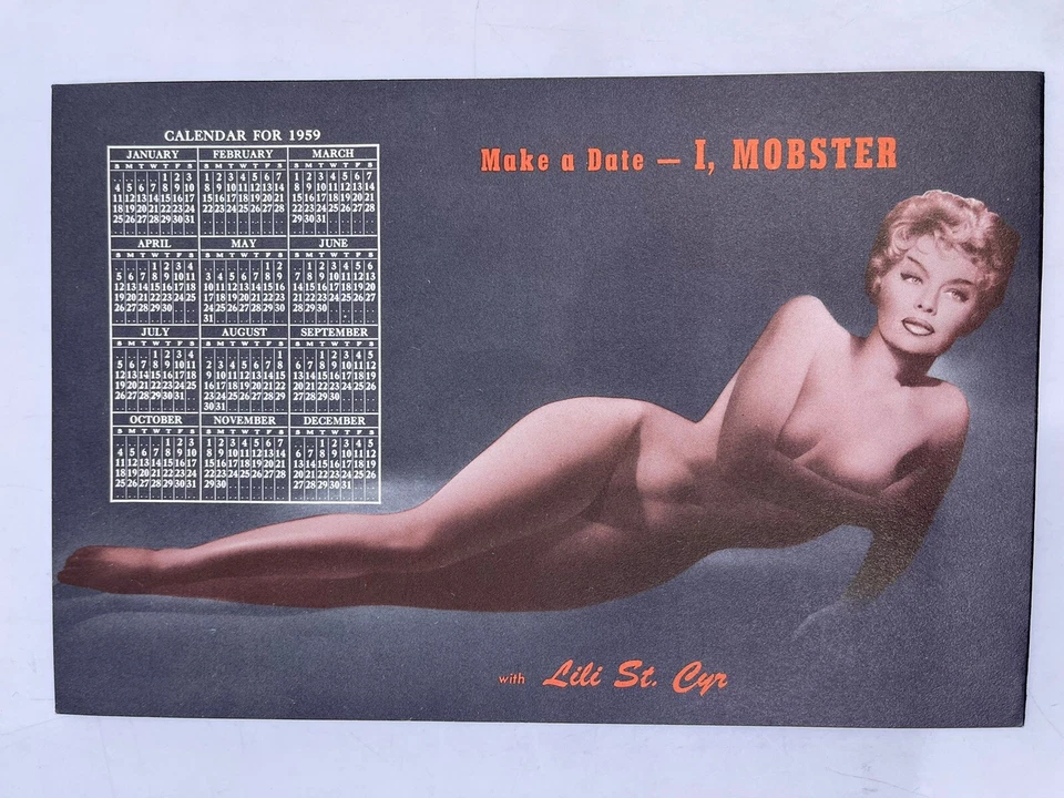 Calendario de tarjetas de prensa de películas negras I MOBSTER 1959 Roger Corman Steve Cochran de colección Foto 2 de 4
