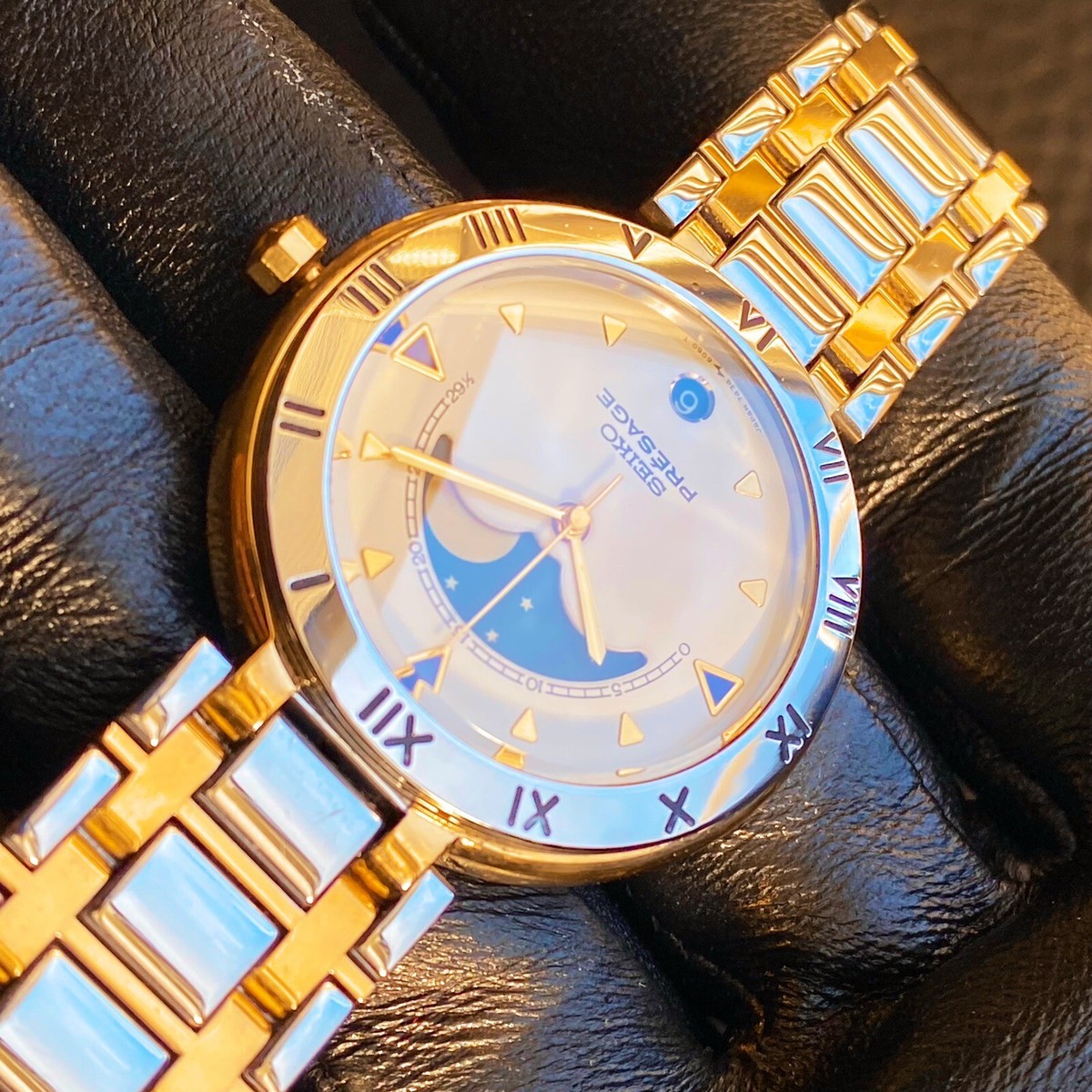 EXCELLENT SEIKO PRESAGE 1986 VINTAGE 7434-6030 MOON PHASE EXCELLENT SEIKO PRESAGE 1986 VINTAGE 7434-6030 MOON PHASE