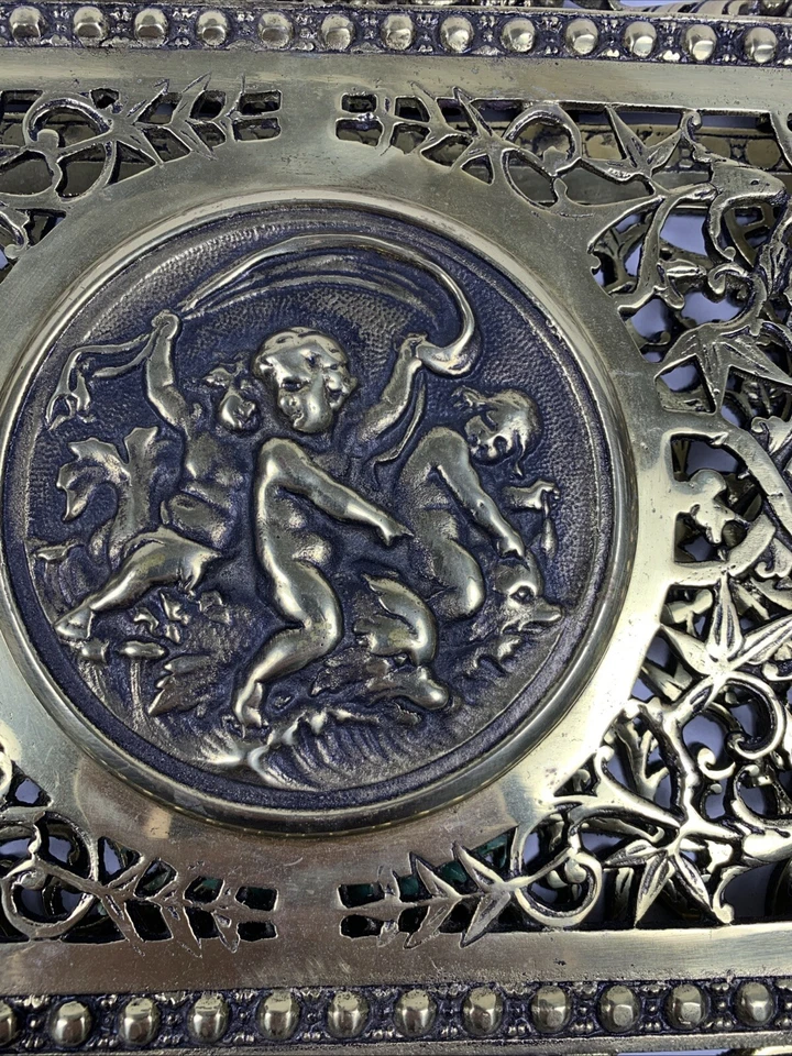 Vintage Solid Brass Ornate Wall Door Mail Letter Holder Cherubs 16 x 14 RARE - Image 3 of 4