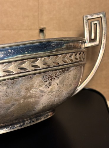 Antique Theodor Julius Gunther 800 Silver Console Bowl 394 Grams Berlin 12“ - Picture 5 of 9