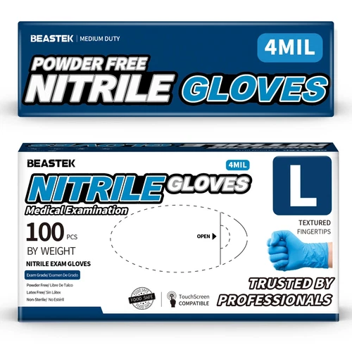 4 Mil Blue Nitrile Gloves Powder Free Latex Free Cooking Clean Disposable Glove