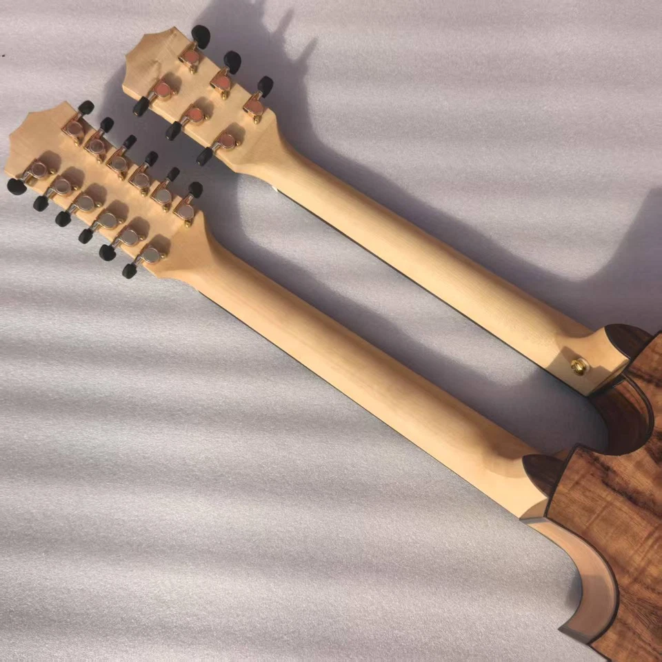 Guitarra Acústica Doble Cuello PS14 6+12 Cuerdas Naturaleza Sólida Koa Top Envío Gratis Foto 4 de 4