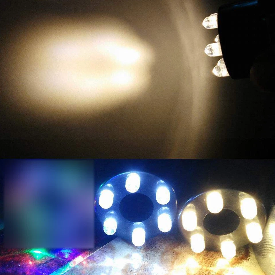  AC12V Luz de Color Subacuática 6-LED Luz para Fuente Peces Estanque Agua Jardín Foto 4 de 4