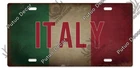 Italy Flag Decorative License Metal Plate Vintage Travel Sign Wall Tin Plaque