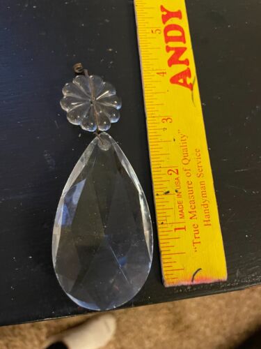 vintage random clear crystals prisms teardrop flower unique chandelier craft - Picture 2 of 6