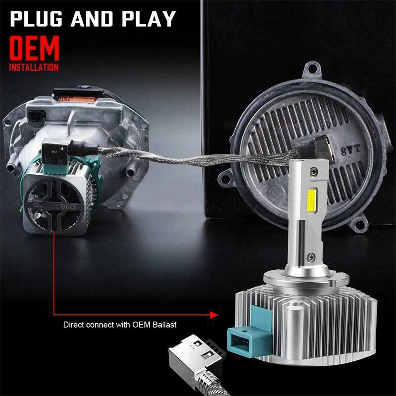 Kit de bombillas de faros LED D3S D3R 180W 6000K blanco HID par de lámparas de conversión Foto 3 de 4