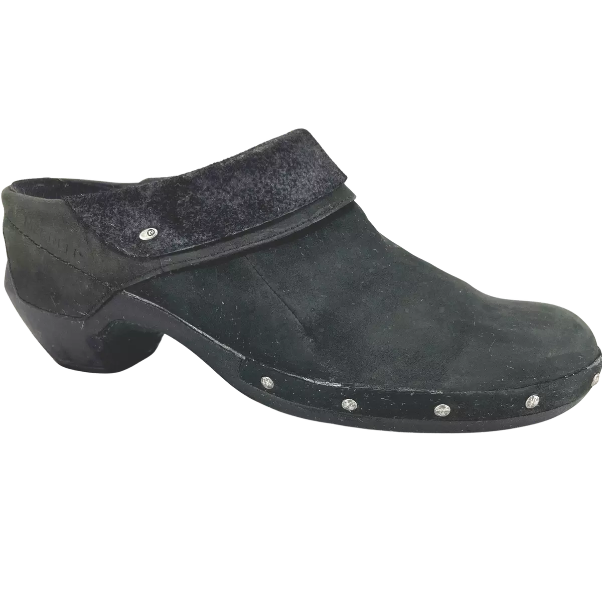 Merrell black hotsell suede clogs